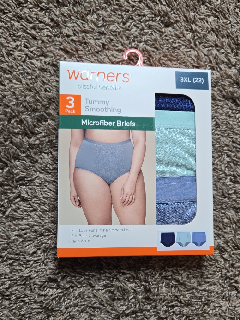 Warners Tummy Smoothing 3 Pack 3XL Plus Size Microfiber Briefs Underwear Panties